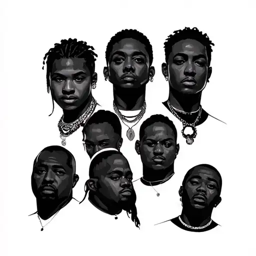 gang life black people tattoo design idea