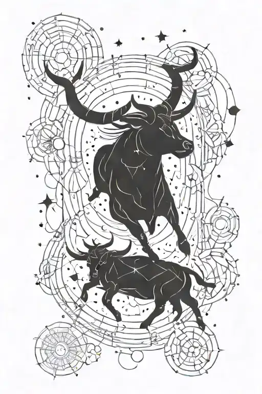 Taurus constellation tattoo design idea