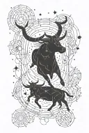Taurus constellation tattoo design idea
