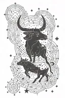 Taurus constellation tattoo design idea