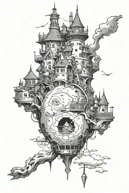 howls moving castle tattoo design idea