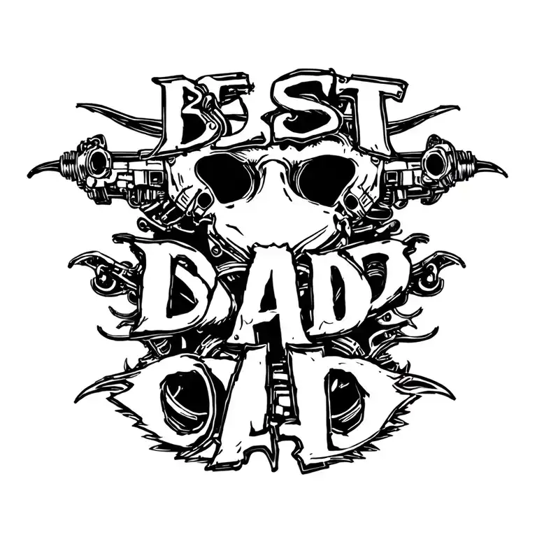 best dad for son  tattoo design idea