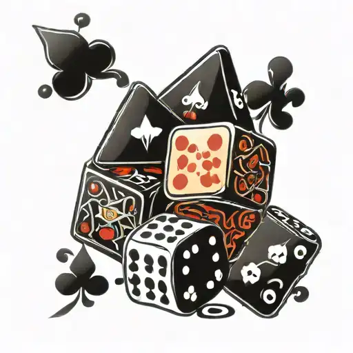 poker dice stacked tattoo design idea