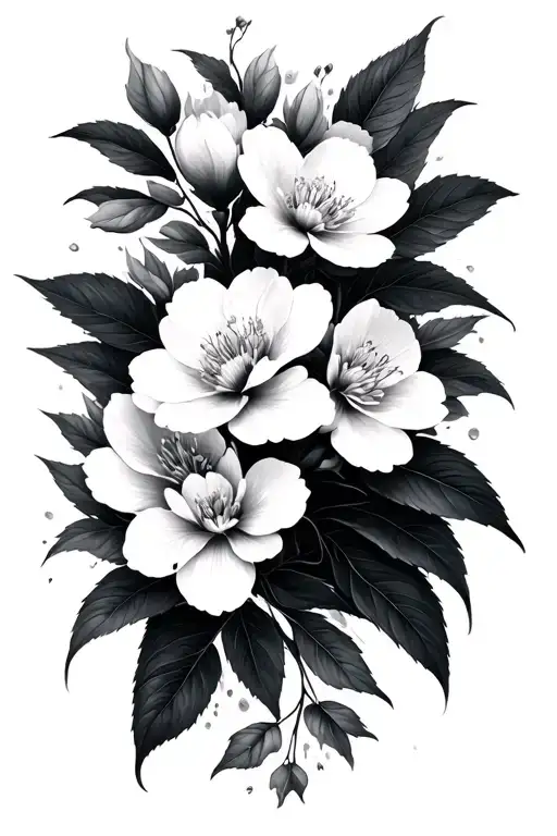 Sakura flowers tattoo design idea