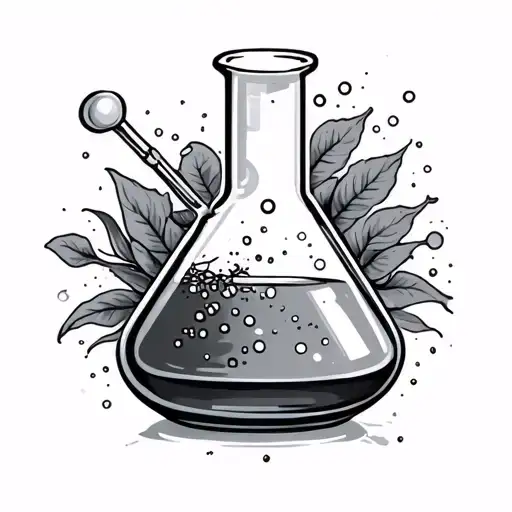 chemistry beaker entwined tattoo design idea