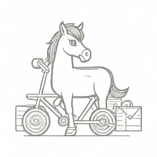 toy pony in a package delivery person tattoo design idea