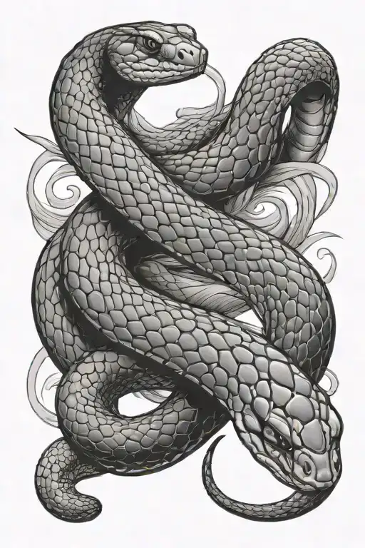 Black mamba snake tattoo design idea