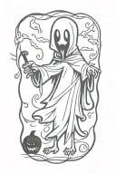 halloween ghost tattoo design idea