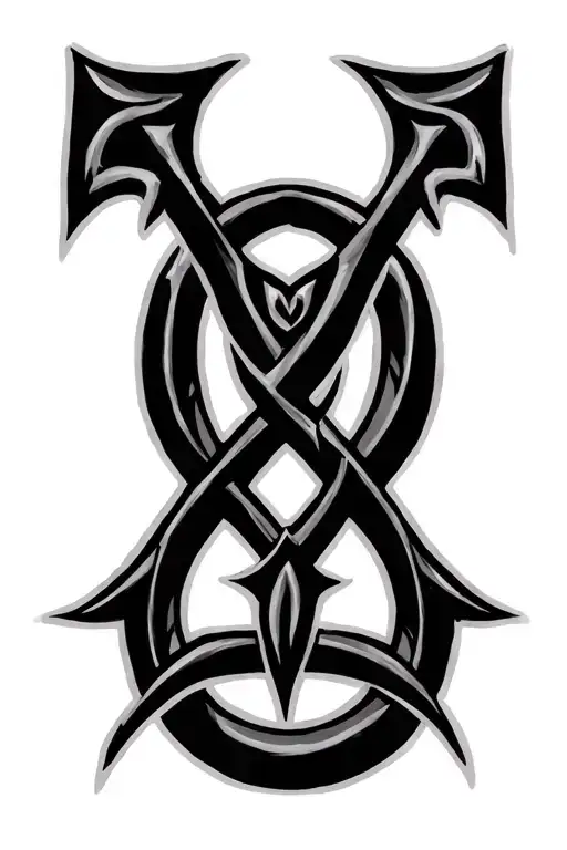 tiwaz rune symbol embedded tattoo design idea