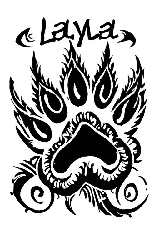 "Layla" Dog paw tattoo design idea