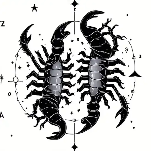 leo and scorpio constellations blended together tattoo design idea
