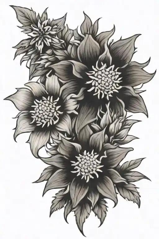 5 edelweiss flowers symbolizing tattoo design idea