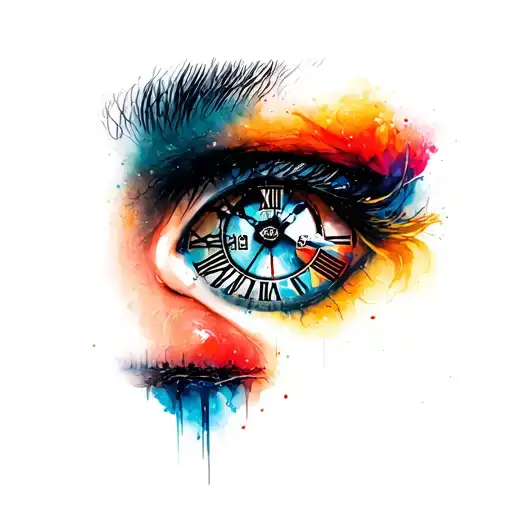 london and watch face tattoo design idea