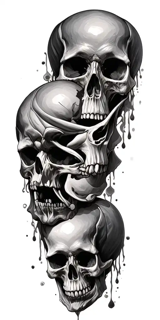 skulls soft shading incorporating elements forming tattoo design idea
