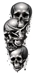 skulls soft shading incorporating elements forming tattoo design idea