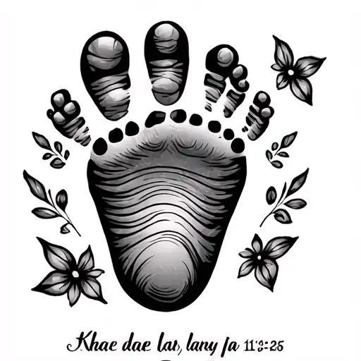 Khaira jane 11-08-25 baby foot print with name tattoo design idea
