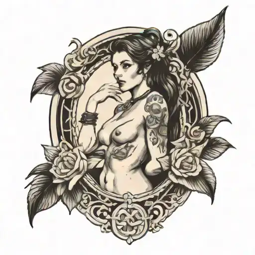 Melina from Elden ring nude woman tattoo design idea
