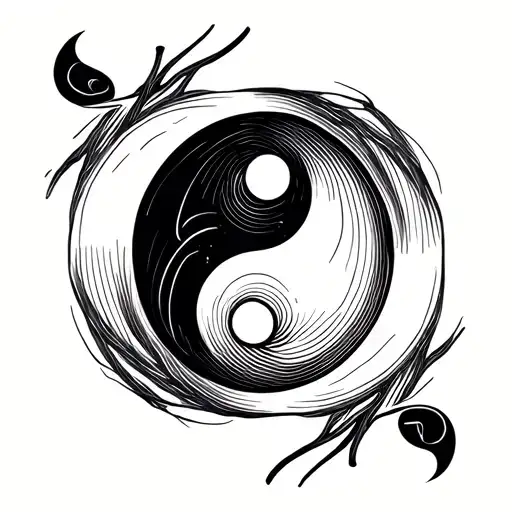 Generate three different small fine line tattoo designs that combine the Yin Yang symbol and a semicolon. Each design sh tattoo design idea
