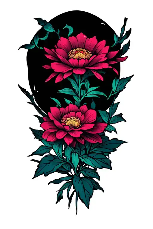 manly flower cool focal point tattoo design idea