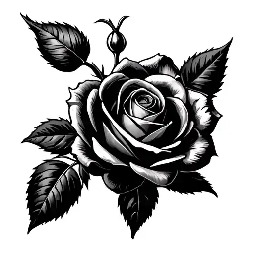 "A Beautiful Rosebud Destined" rose bud tattoo design idea