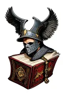 cod,book,knight tattoo design idea