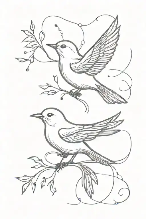 let it go don't worry free bird tattoo design idea
