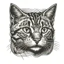 tabby cat playing tattoo design idea