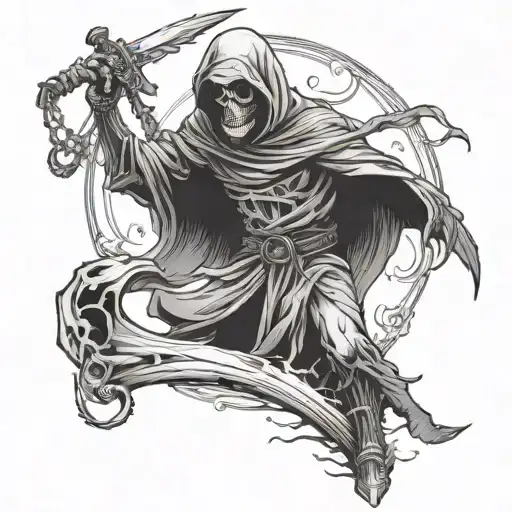 If you want peace, prepare for war, Grim Reaper. tattoo design idea