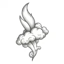 Coverup Clouds and Smoke tattoo design idea