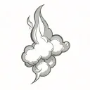Coverup Clouds and Smoke tattoo design idea