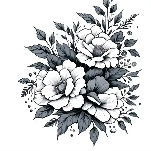 Accept what is, let go of what was, have faith in what will be’ on spine surrounded by flowers tattoo design idea
