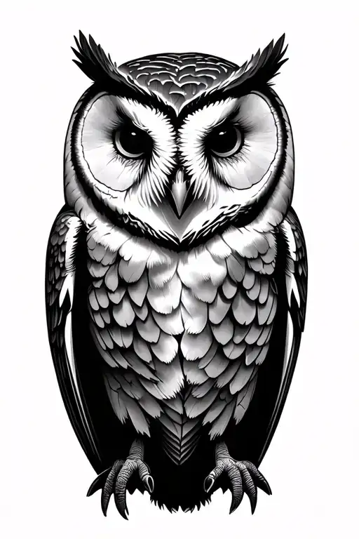 barn owl tattoo design idea
