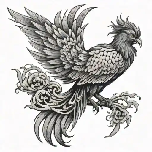 Japanese Phoenix tattoo design idea