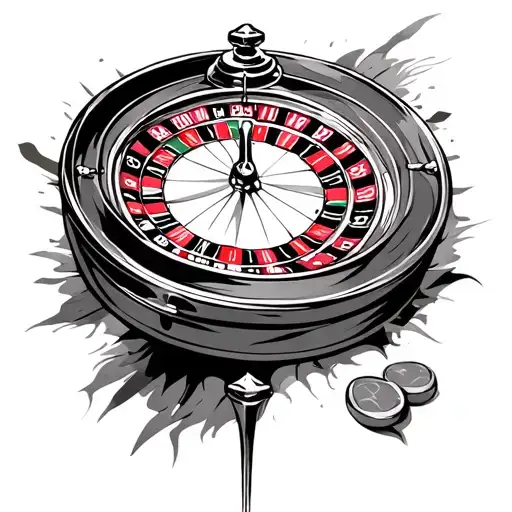roulette wheel clock tattoo design idea