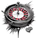 roulette wheel clock tattoo design idea