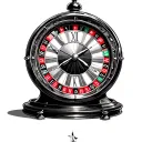 roulette wheel clock tattoo design idea