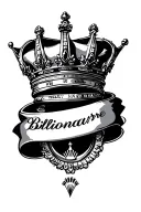 Billionaire written, wrist tattoo with rolex crown tattoo design idea