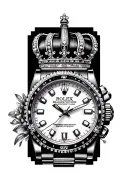 Billionaire written, wrist tattoo with rolex crown tattoo design idea