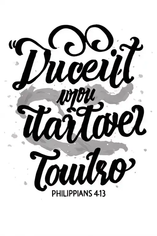 Bible verse Philippians 4:13 tattoo design idea