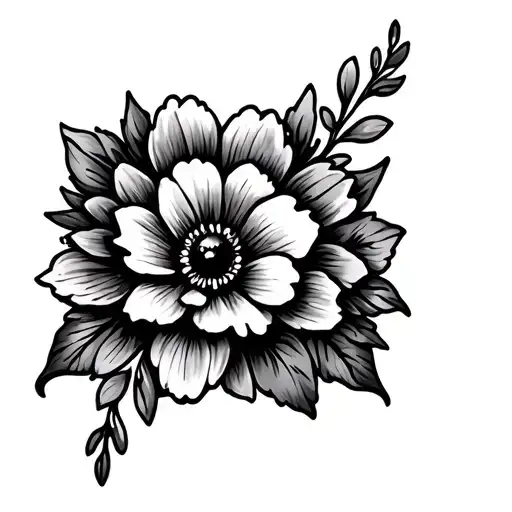 Flower ankle bracelet tattoo design idea