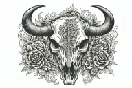 Bull skull tattoo design idea