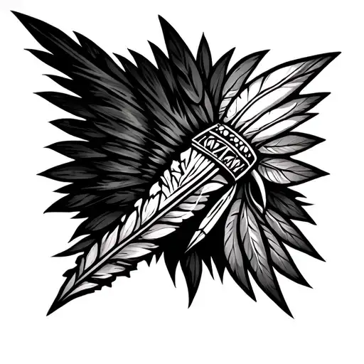arrowhead with Indian features  tattoo design idea