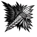 arrowhead with Indian features  tattoo design idea