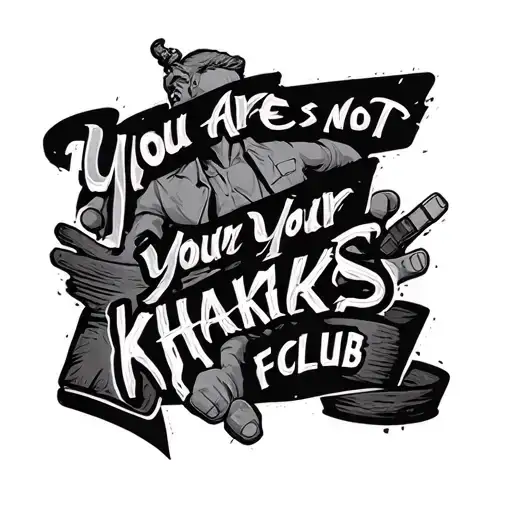 you are not your khakis fight club brad pit tattoo design idea