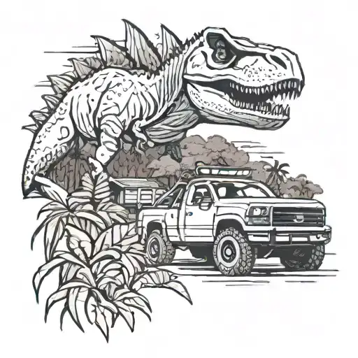jurassic park scene tattoo design idea