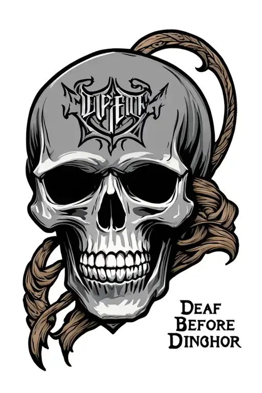 deaf before dishonor army skull tattoo design idea