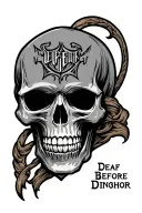 deaf before dishonor army skull tattoo design idea