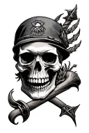 deaf before dishonor army skull tattoo design idea