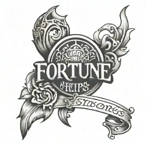 Fortune Helps the Strong text tattoo design idea