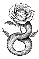 snake holding rose tattoo tattoo design idea